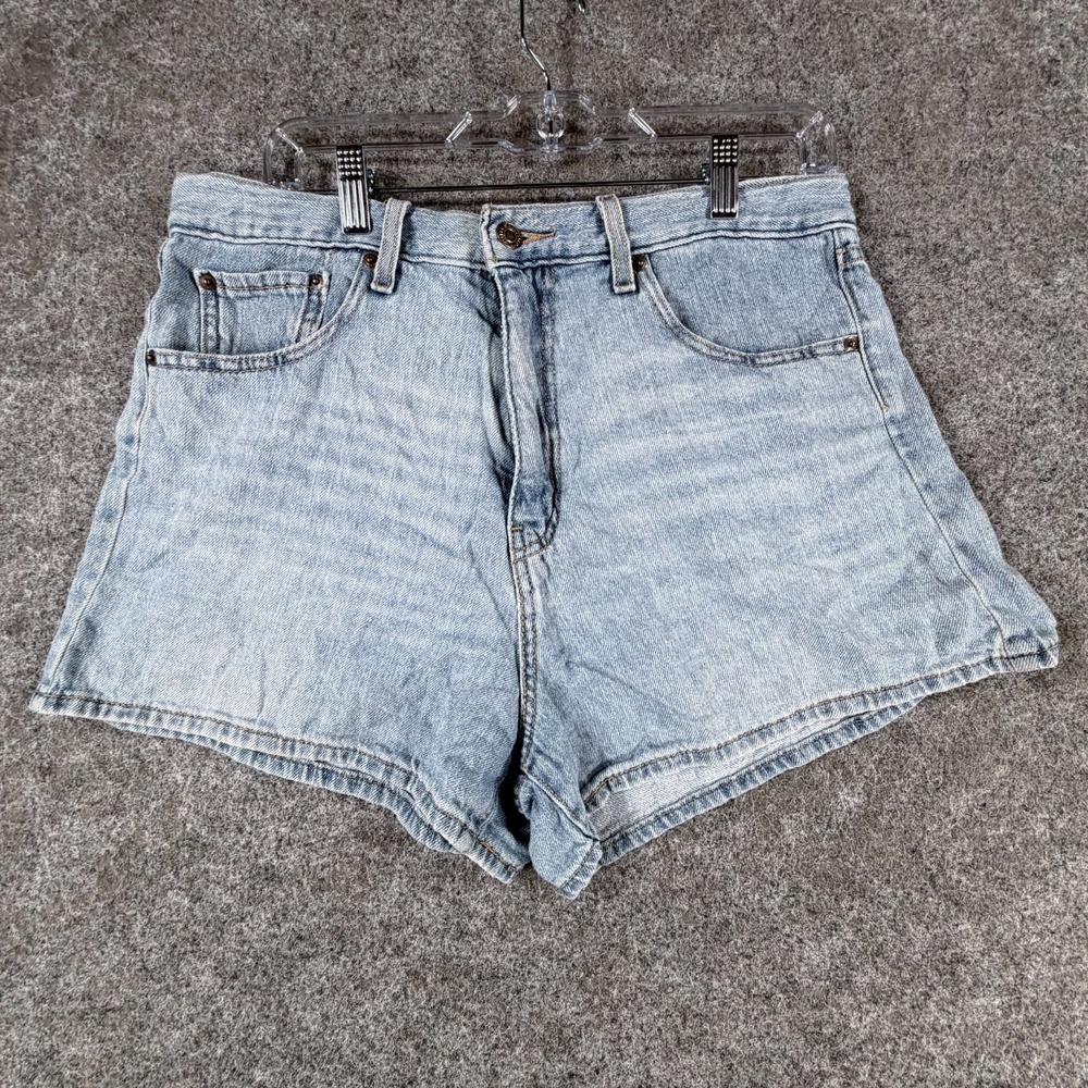 Levi's High Loose Shorts Women 31 Blue Denim Cotton Light Wash Red Tab High Rise